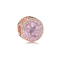 Rose gold charm bead with lavender opal and pink pavé crystals for DIY bracelets - Lavender Main Stone(14)