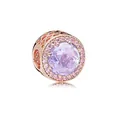 Rose gold bead charm with faceted purple stone and pink crystal accents for DIY bracelets - Purple Main Stone(17)