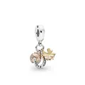 Three-tone lucky charms pendant with horseshoe ladybug and four-leaf clover for bracelets - Lucky Three-In-One (Ladybug/Horseshoe/Clover)