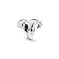 Polished silver Aries zodiac charm with sparkling crystals for DIY bracelets - Aries (F3)