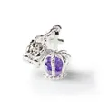 Dettaglio del ciondolo a corona d'argento con cristallo viola e croce piccola - Viola