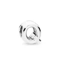 Polished silver alloy letter Q charm bead for customizable jewelry bracelets - Letter Q