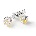 Colgante de corona calada étnica con gema amarilla para joyería DIY y pulseras de cuentas - Amarillo tierno