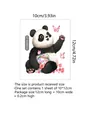 Detailansicht der leuchtenden Panda Wandaufkleber Abmessungen 10x12cm für Deko - Panda hält Glas Stil (YCG6039-ZY)