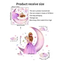 Detalle de dos láminas de adhesivos de pared de 30x60cm con diseño de luna y niña - Estilo de Espalda de Chica Luna (MS8610-NH)