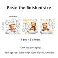 Three-piece cartoon bear wall stickers with stars and clouds for kids room decor - Cartoon Bear Clouds Stars Style (MS7054-KC)