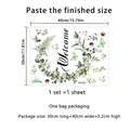 Floral welcome wreath wall sticker detail with dimensions 30x40cm and butterfly accents - Green Plant Wreath Style (MS7047-KC) / 30x40cm