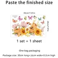 Pegatina de pared de flores y mariposas con girasoles para decorar el baño 30x20cm - Estilo Floral Mariposa (MS7052)