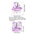 Sticker mural fille et loup sur lune violette, décor floral, taille mise en page 80x70cm - Style Fille Fantaisie Loup Blanc (MS6372-ZY) / 30x60cm (Lot de 2)