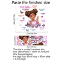 Detailed comparison of African girl wall sticker 30x90cm sheet and 72x68cm final layout - BM3039-YL(30*90cm)