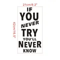 Εμπνευσμένο αυτοκόλλητο τοίχου 'IF YOU NEVER TRY' μαύρο, διαστάσεις 21x42cm - Μαύρο (Μικρό)