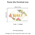 Floraler WC-Aufkleber MS7034-KC mit rosa Rosen und goldenem TOILET-Schriftzug - Rosenkranz TOILET Stil (MS7034-KC) / MS7034-KC (20x30cm)