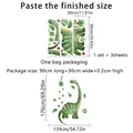 Detailed size specifications for watercolor dinosaur wall decals showing layout and dimensions - Cartoon Brontosaurus Style (BM2063)