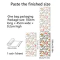 Film de fenêtre statique motif pivoine vintage avec raccordement sans couture 100x45cm - Style Pivoine Fraîche (DJ3048-YL)