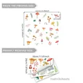 Detailed sheet size 30x20cm and 62cm finish size for colorful cartoon mushroom wall decals - Forest Botanical Mushroom Style (M16018-YJ)