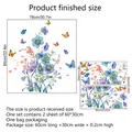 Wandtattoo-Set mit blauen Blumen und Schmetterlingen, fertige Größe ca. 85x78 cm - Blaues Blumen-Schmetterlings-Stil (MS238-YW)