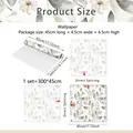 Floral wallpaper size guide and 300x45cm seamless splicing details for home decor - 45*300cm