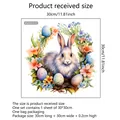 Détail sticker mural lapin de Pâques avec fleurs aquarelles et œufs sur feuille de 30cm - Style Couronne Lapin Œuf de Pâques (MS4388B)