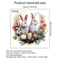 Sticker mural lapin de Pâques couronne fleurie 30x30cm pour déco chambre enfant - Style Deux Lapins Blancs Floral (MS4388D)