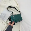 Dark green hardshell mini suitcase crossbody bag with Forever Young branded strap - Green