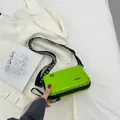 Mini bright green suitcase crossbody bag with trendy FY logo and jacquard strap - Fluorescent Green