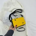 Mini luggage crossbody bag in bright yellow with a sporty Forever Young strap - Yellow