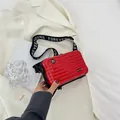 Rote Mini-Umhängetasche im Koffer-Stil mit Forever Young Hartschalen-Design - Rot