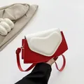 Fashionable red and white heart-shaped crossbody bag with adjustable strap - Red