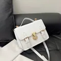 Classic white vintage crossbody bag with gold hardware and top handle for women - Off White