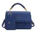 Borsa a tracolla blu klein con manico intrecciato e dettagli in metallo dorato - Set di borse a spalla / Blu