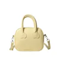 Borsa a mano minimalista in pelle PU giallo chiaro con cuciture a nuvola e tracolla - Giallo
