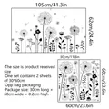 Self-adhesive black dandelion wall sticker set for bedroom decor with dimensions layout - Black Dandelion / 30x60cm x 2pcs