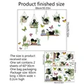 Cat and potted plants wall sticker set with butterflies for home living room decor - 30*60cm*2pcs