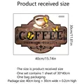 Vintage style coffee wall sticker with premium quality text and butterfly detail - 30*40cm
