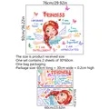 Girl's butterfly wall sticker set with inspirational quotes in 76x92cm finished size - Cartoon Princess Quotes Style