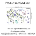 Floral wall stickers featuring purple roses and colorful butterflies, 30x20cm size - Purple Rose Butterfly Style (MS503-YW) / 30x20cm