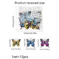 Pack de 12 pegatinas de pared mariposa 3D con calaveras para decoración de Halloween - Estilo de Calavera Colorida (PYD4002)