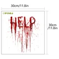 30cm Halloween Help Wandtattoo mit blutigen Spritzern und roten Bluttropfen Deko - 30*30cm / Blutrot