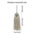 Handmade Macrame Halloween ghost wall hanging with dimensions for home decor - Round Eyes Style (G375-YY)