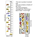 Construction vehicle height chart wall decal for kids room with trucks and cars - Construction Vehicle Theme Style