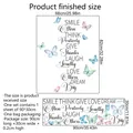 Infographic showing dimensions of a butterfly inspirational quote wall sticker - 30x90cm