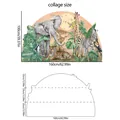Jungle animals wall decal featuring elephant and giraffe, size 160x100cm for wall decor - Jungle Sunset Large Style (MJ4008-ZC)