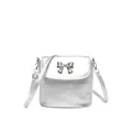 Borsa a secchiello argento con fiocco in finta pelle metallizzata e tracolla - Argento