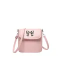 Borsa a secchiello a tracolla in pelle rosa chiaro con dettaglio fiocco argento donna - Rosa
