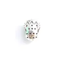 Silver strawberry charm bead for DIY bracelets with textured fruit details and antique finish - 19