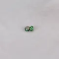 Green resin 14mm European flower glass beads with silver S925 core for DIY jewelry - 14mm*9mm / Grass Green