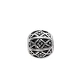 Vintage hollow silver charm bead with geometric diamond patterns for DIY jewelry making - Diamond Grid Ball Style (11)
