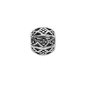 Retro Tibetan silver alloy hollow charm bead with bohemian geometric patterns - Polka Dot Cross Geometric Style (12)