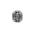 Vintage silver alloy large hole bead with Greek alphabet engraving for DIY jewelry making - Greek Letter Engraved Style (13)
