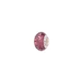 Leuchtende rosa Glasperle mit Facettenschliff und 925er Sterlingsilber-Kern für Schmuck - Rosa Lila (HM001)